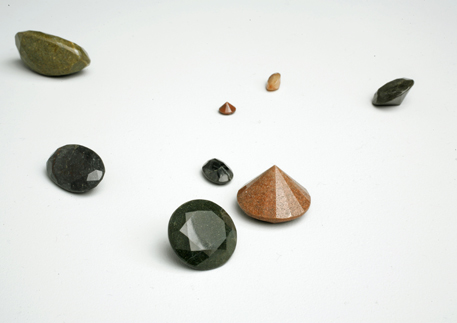 »Berliner Bordsteinjuwelen«, 2007, cut and polished found stones. By Alicja Kwade