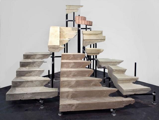 David Brooks - Trophic Pyramid. 2010  casts of steps from homes destroyed in Hurricane Katrina